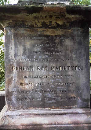 Duncan Ban MacIntyre's grave in Edinburgh