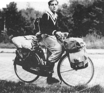 Kerr on his bicycle