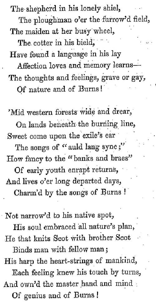 Poem on Burns by John Imlah and read by John P. Imlay