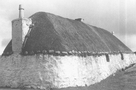 Heather thatch on house in Sidinish, North Uist.