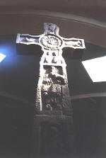 Ruthwell Cross.  Key of church obtainable at nearby cottage