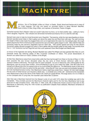Information on Clan MacIntyre