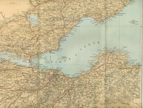 1883 Antique Map Scotland Haddington Atlas Fife Estuary Of The Forth 