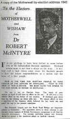 4 Page Election Leaflet from Dr Robert McIntyre - Page 1