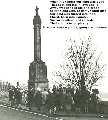 Annual Commemorative ceremony at the monument to King Alexander III at Kinghorn,18 March 1990