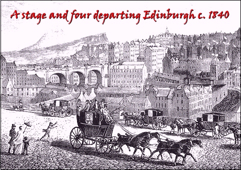 A Stage and four departing Edinburgh c. 1840