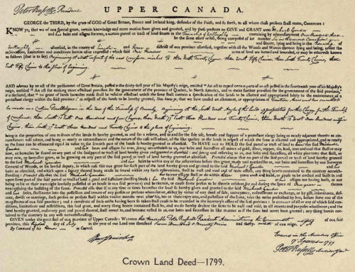 Crown Land Deed 1799