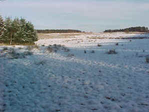Falkirk in the snow at the site of the Battle of Falkirk 1745