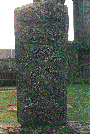 The Elgin Class II cross-slab and the 21-foot high (6.5metre) Sueno's Stone outside Forres