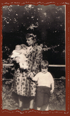 My mother, my brother Victor, and me somewhere in Scotland.