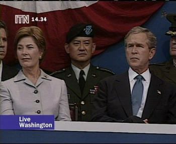 President and Mrs Bush at the Pentagon ceremony