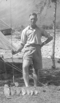 Robert Findlay on leave from the depot in Quetta (Baluchistan, India as it was then), fishing in Kashmir.
