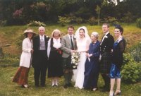 The Findlay family in June 2000 at the wedding at Knockour of Anne,
